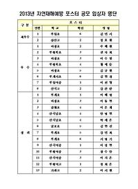 2013년 자연재해예방 포스터 공모 입상자 명단 사진