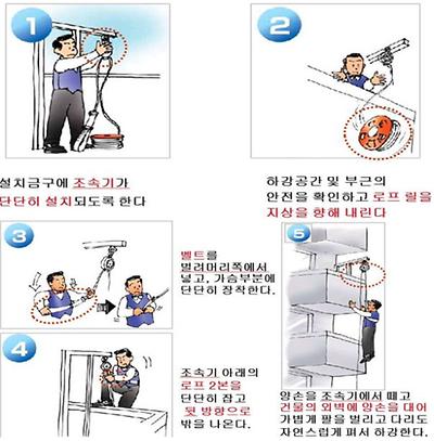 완강기 사용요령 사진