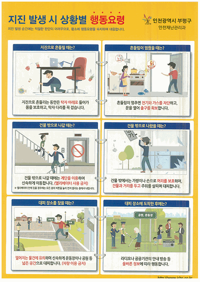지진 시 행동요령(2) 사진